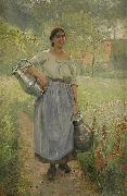 Elisabeth Keyser Fransk bondflicka med mjolkspannar oil on canvas